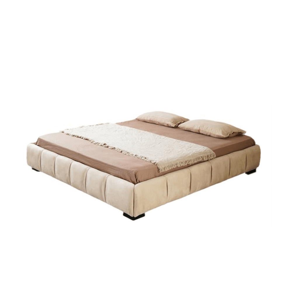 Devin Modern No Headboard Technical Fabric Bed Frame King Size CASASPACE