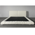 Donnie White Boucle Upholstered Minimalist Bed Frame King Size in stock
