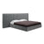 Walvia Gray Velvet Luxury Wide Headboard Bed Frame Queen Size