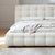 Addie White Boucle Minimalist Modern Bed Frame Queen Size