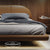 Aguilar Brown Microfiber Leather Modern Floating Bed Frame Queen Size
