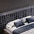 Ahti Suede Fabric Buckle Design Wide Headboard Luxury Bed Frame King Size