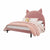 Akande Pink Suede Fabric Shaped Headboard Cute Bed Frame King Size