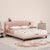 Alessi Corduroy Fabric Modern Bed Frame King Size in Pink/Gray