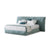 Alix Blue Cotton Linen Fabric Wide Headboard Luxury Bed Frame King Size