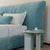 Alix Blue Cotton Linen Fabric Wide Headboard Luxury Bed Frame Queen Size