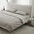Altresha Gray Linen Fabric Minimalist Floating Bed Frame Queen Size
