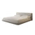 Amabilis Gray Cotton Linen Gray Fabric Contemporary Rectangular Headboard Bed Frame King Size