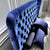 Amaru Velvet Blue Buckle Design Luxury High Headboard Bed Frame Queen Size