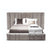 Areli Gray/Blue Velvet Luxury Wide Headboard Bed Frame Queen Size