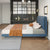 Bacca Blue Velvet Upholstered  Simple Bed Frame King Size