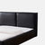 Bakarne Black Microfiber Leather Modern Simple Bed Frame Queen Size