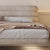 Ballantine Suede Fabric Curved Headboard Modern Floating Bed Frame Queen Size