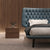 Balzo Microfiber Leather Buckle Design Luxury Bed Frame Queen Size in Beige/Brown/Blue