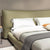 Barnett Wide Upholstered  Headboard Green Suede Fabric Modern Bed Frame King Size