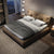 Bartlett Brown Suede Fabric Modern Upholstered Bed Frame King Size