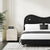 Beltran Black Velvet Shaped Headboard Modern Bed Frame King Size