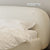 Bem White Boucle Round Shaped Headboard Minimalist Bed Frame Queen Size