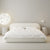 Bem White Boucle Round Shaped Headboard Minimalist Bed Frame Queen Size