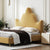 Bentlee Yellow Velvet Crown Shaped Headboard Bed Frame Queen Size