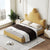 Bentlee Yellow Velvet Crown Shaped Headboard Bed Frame King Size