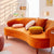 Beres Flannelette Vintage 3-Seater Sofa in Orange/Green/Pink