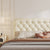 Binx Cream Velvet Buckle Design Modern Floating Bed Frame Queen Size