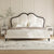 Caishen White Technical Fabric Modern Bed Frame King Size