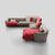 Calloway Velvet Red Chidori Pattern Modern 3-Seater Sofa