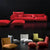 Calloway Velvet Red Chidori Pattern Modern 3-Seater Sofa