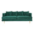 Cein Velvet 3-Seater Sofa with Pillows in Red/Green/Grey/Blue