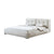 Dacre White Boucle Minimalist Simple Bed Frame King Size