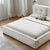 Dacre White Boucle Minimalist Simple Bed Frame Queen Size