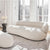 Dileas White Boucle Curved Sofa 3-Seater Round Shaped Minimalist Sofa