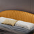 Divine Yellow Microfiber Leather Curved Headboard Modern Floating Bed Frame Queen Size