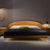 Divine Yellow Microfiber Leather Curved Headboard Modern Floating Bed Frame King Size