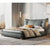Euroa Suede fabric Wide Upholstered Headboard Luxury Bed Frame King Size