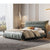 Evans Gray Suede  Fabric Upholstered Headboard Modern Bed Frame King Size