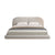 Garan Velvet Modern Floating Bed Frame Queen Size in Gray/Beige