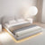 Garan Velvet Modern Floating Bed Frame King Size in Gray/Beige