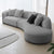 Gene White Boucle Round Shaped Sofa 4-Seater Luxury Interior Curved Couch