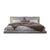 Gotzon Gray Suede Fabric Modern Floating Bed Frame with Cushions Queen Size