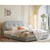 Izel Velvet Upholstered Headboard Modern Bed Frame King Size in White/Green/Gray