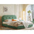 Izel Velvet Upholstered Headboard Modern Bed Frame Queen Size in White/Green/Gray