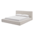 Jamaica White Fabric Minimalist Rectangular Headboard Bed Frame King Size