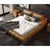 Janika Brown Microfiber Leather Luxury Low Headboard Bed Frame with Cushions King Size