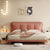 Jiva Pink Boucle Modern Upholstered Headboard Bed Frame King Size