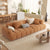 Julia Suede Fabric Soft Sofa Modern 2-seater Couch with Ottoman