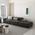 Kay Cube Modular Sofa Set Green/Black Suede Fabric Minimalism 4-seater Sofa