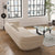Leis 4-Seater Banana Sofa Loop Fleece Fabric Special Design White Sofa S20010A-1 in Stock